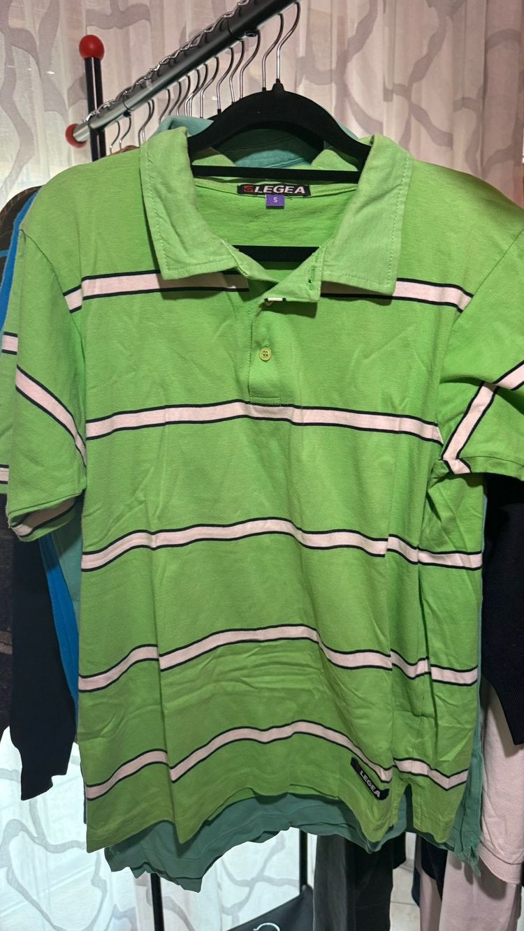 Legea Green Striped Polo Shirt